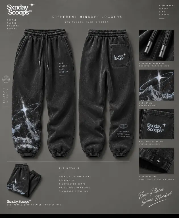 Different Mindset Joggers, front
