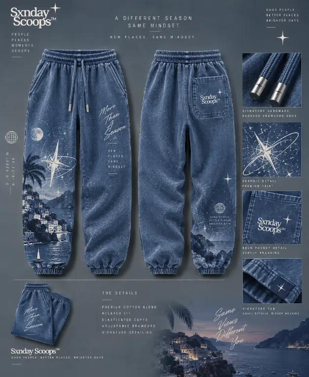 Coastal Blue Joggers, front