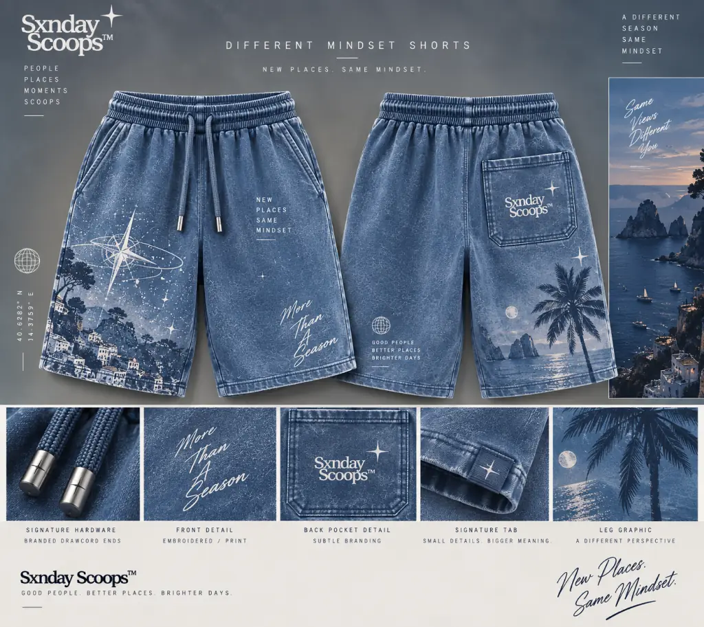 Coastal Blue Shorts, front