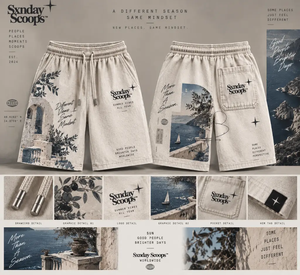 Coastal Chalk Shorts, front
