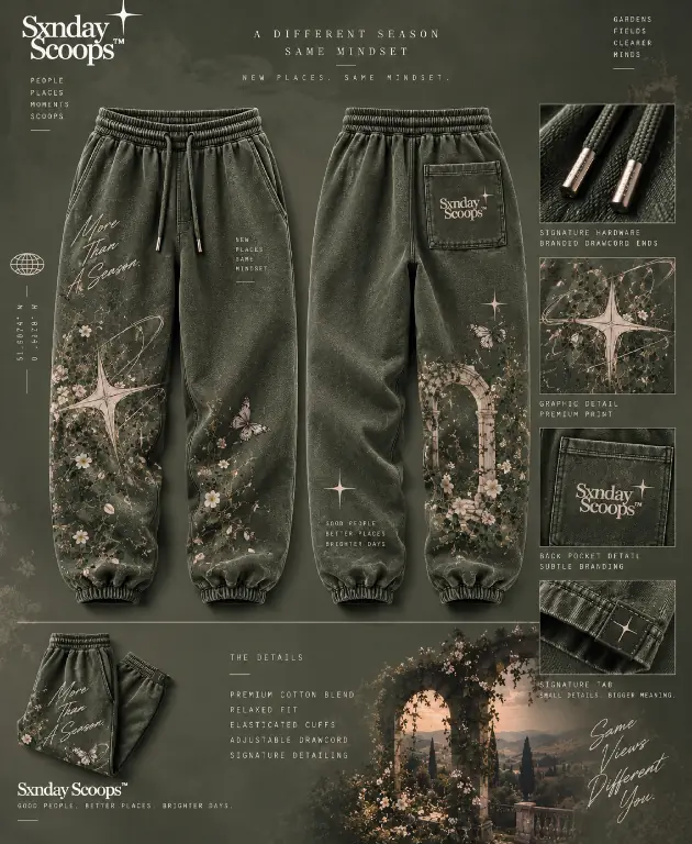 Garden Olive Joggers, front
