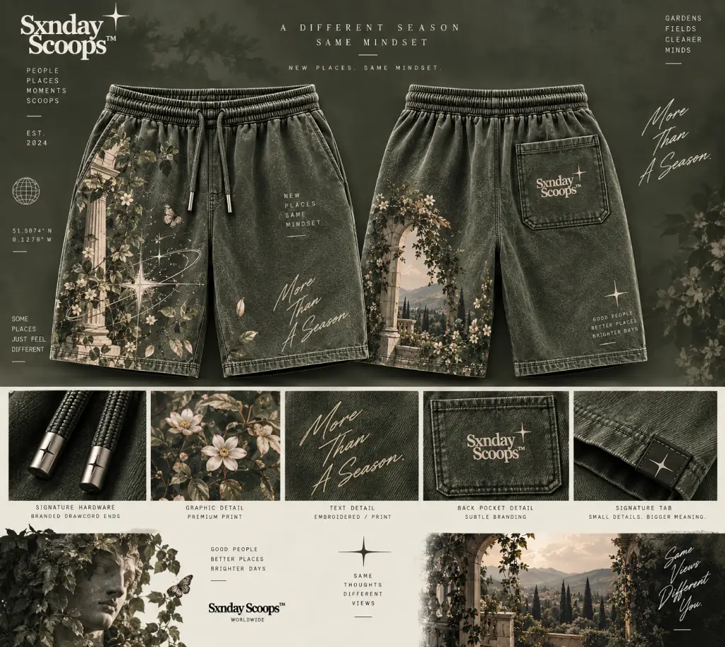 Garden Olive Shorts, front